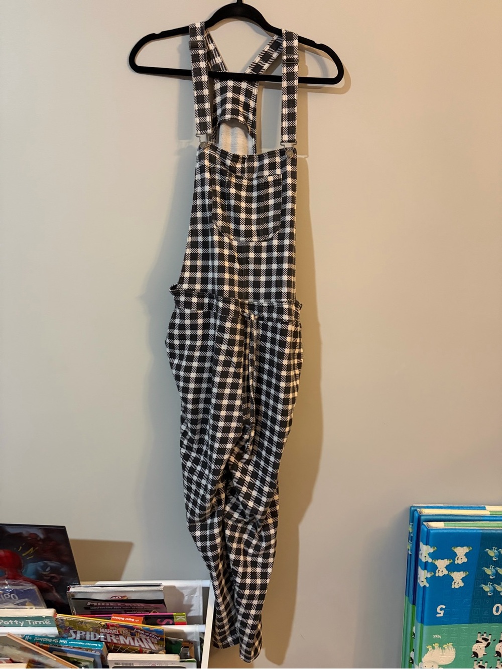 Wallflower Black and White Gingham Overalls Jumpsuit